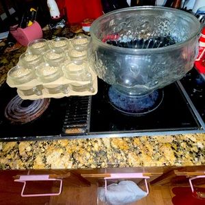 Punch bowl with cups